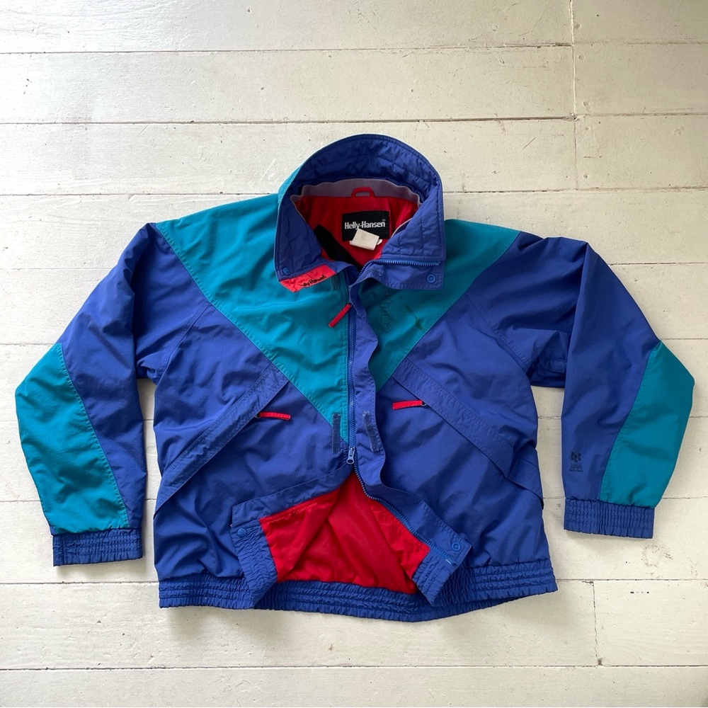 Helly Hansen Red and Blue Waterproof Jacket